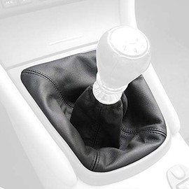 RedlineGoods Shift Boot Compatible with Jaguar X-Type 2001-09. Tailor Made - not Universal. Genuine top-Grade Italian Black Perforated Leather with Red Thread