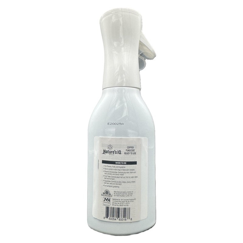 Nature's IQ Copper Fungicide. Innovative Spray Mist Technology. Controls powdery