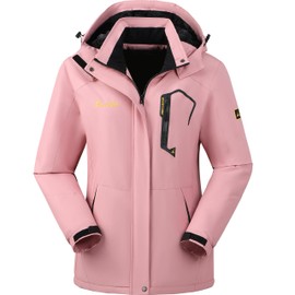 V.A.TOR 189 UNCO&BOROR Winter Coats for Women Waterproof Insulated Snow Jacket Fleece Lined Jacket Snowboarding Jacket(Pink,XL)