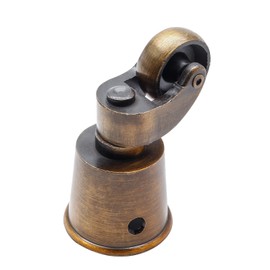 Waziaqoc 4pcs Antique Brass Caster Cups, Vintage Swivel Round Caster Cups Zinc Alloy Furniture Caster Wheels for Chair Table Shelf, 65.5mm/ 2.58inch