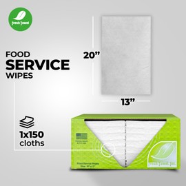Fresh Towel Foodservice Reusable Paper Towels - 1/4 Fold, 13 x 20 inches - (1 Case of 150) All Purpose Cleaning Towels (White)