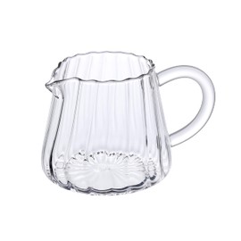 JIEJE Small Glass Pitcher, Glass Milk Pitcher, Glass Creamer Pitcher, Creamer Container (3 Pack)