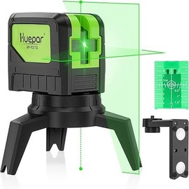 Huepar M-9211G Green Beam Self Leveling Cross Line Laser Level with 2 Plumb Dots for Multi-Use Alignment - Specification: 9211G
