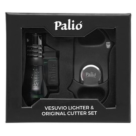 Palio Vesuvio Lighter (Green) and Original Cigar Cutter (Black) Set