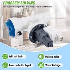GFW550SSN0WW GFW550SSN1WW GFW550SSN2WW Washer Drain Pump & Filter Compatible with G.E Washers GFW550SSN3WW GFW550SSN4WW GFW550SSN5WW GFW510SCN0WW GFW510SCN1WW GFW510SCN2WW GFW510SCN3WW GFW510SCN4WW