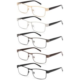 BLS Businessman Rectangular Reading Glasses - Professional Durable Readers - Blue-Light Blocking Lenses