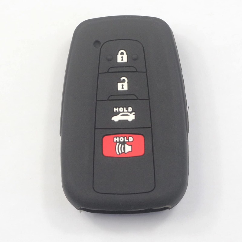 kcpros 2Pcs Black Rubber Silicone 4 Buttons Smart Key Fob