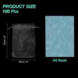 sourcing map 100 Pcs White Organza Bags 4 x 6 Inch Mini Mesh Drawstring Gift Bags Small Jewelry Pouches Bags for Wedding Festival Party Gift Favor