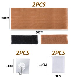 2 Pack African Mesh Sponges with 2 Foaming Bundle Pockets, 2 Transparent Hooks, Exfoliating Body Net, Shower Body Washer, Premium Nylon Washing Net, Suitable for Bathing (Black, Brown)