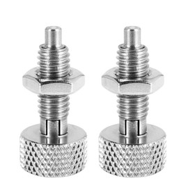 2Pcs Hand Retractable Spring Plunger, M10 Stainless Steel Quick Release Pin Lock Out Pin with Nut and Knurled Handle for Rolling Toolbox Packout Tool Box Accessories (M10)