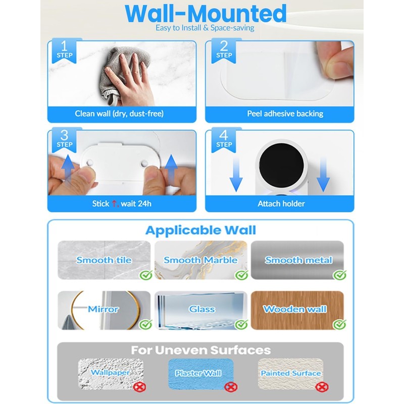 WONICO Toothbrush Holders for Bathroom, Smart Toothbrush Holder Tooth Brush