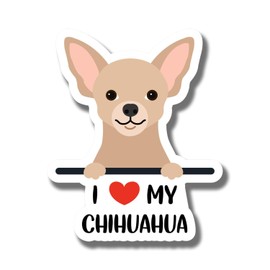 Cute Chihuahua Fridge Magnet - I Love My Chihuahua Magnet - Dog Lover Gift - Chihuahua Fan Merchandise - Kitchen Decor Accessories - Car Magnet - AAMT0325