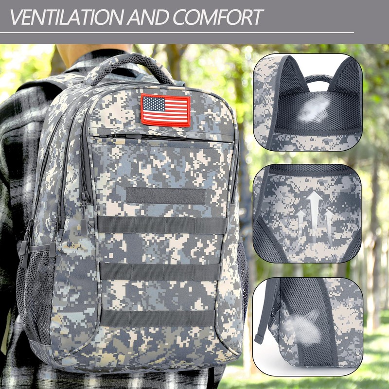 gulimirror Camo Backpack 40L Military Elementary Middle School Boys Backpack