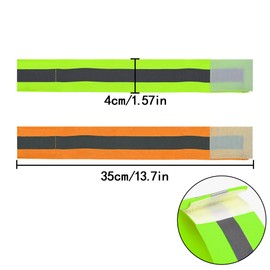 HAIKING Reflective Running Gear, 8 Pcs Runners Reflective Wristbands for Running, Cycling, Walking (Green & Orange)