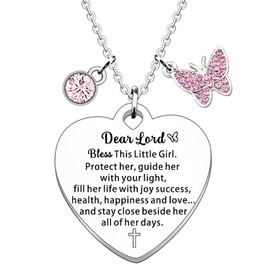 JETTOP Christening Gifts for Girl, Cross Necklace for Girls, First Communion, Baptism, Little Girls Easter Confirmation Gifts for Godchild