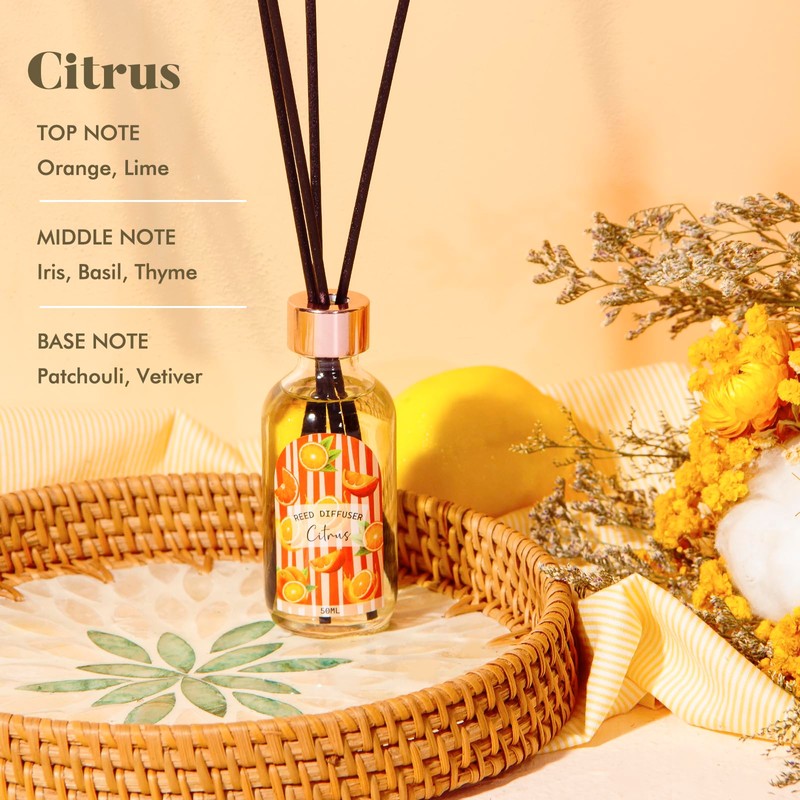 Reed Diffuser Set of 3 Pack, Linen Vanilla Citrus Scented
