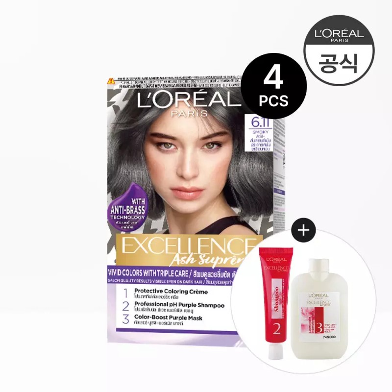 L'Oréal Paris 로레알파리 엑셀랑스 애쉬 슈프림 4개 [증정]본드리페어 컨디셔너 100ml
