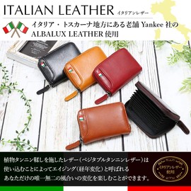 Thrive on Men's Card Case, Skimming, Large Capacity, Women's Credit Card Case, Italian Leather, yellow