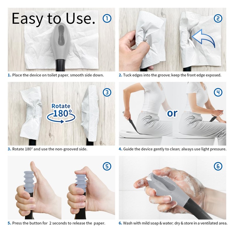 ANNND Bottom Buddy Wiping Aid – Upgraded Toilet Tissue Aids