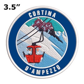 Cortina D'Ampezzo, Italy Ski Restort Mountain Embroidered Premium Patch DIY Iron-on or Sew-on Decorative Badge Emblem Vacation Souvenir Travel Gear Clothes Appliques