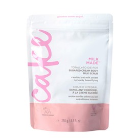 Cake Beauty Milk Made Vegan Body Sugar Scrub- Shea Butter, Candied Oat Milk & Marshmallow Root Extract - Gentle Exfoliating Hand, Leg, Foot & Body Sugar Soap Scrub & Moisturizing Shower Wash for Women