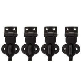 STALLION HARDWARE Length 3Inch Black Iron Hasp Latch Rust-Proof Black Powder Coat Finish, Set of 4