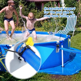 Pack of 2 Swimming Pool Pipe Holder, Pool Hose Holder, Kink Protection, Made of Plastic, Swimming Pool Pipe Holder, Swimming Pool Pipe Holder, Suitable for Hoses Smaller than 38 mm Diameter, Grey