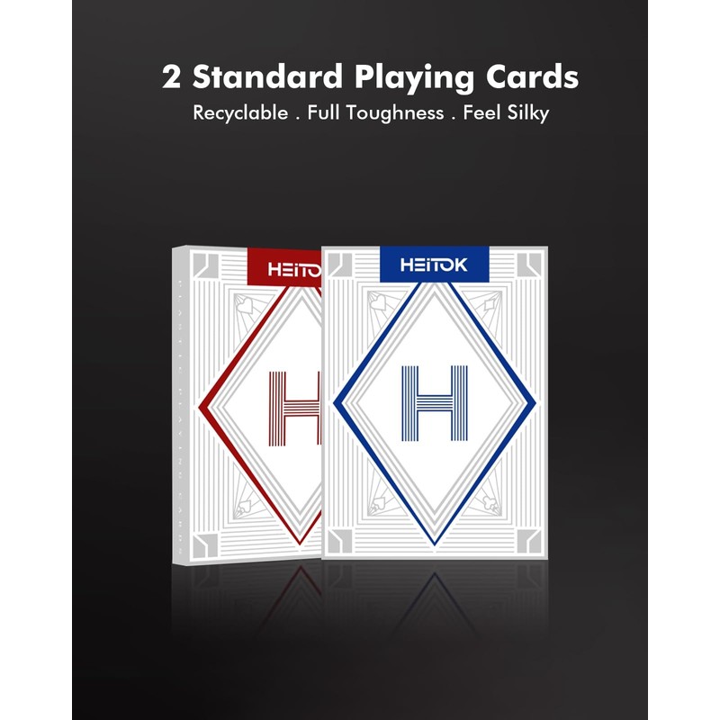 HEITOK Poker Set with Denominations, 300-pcs 11.5g Weighted Numbered Chips,
