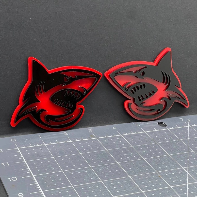 Emblem Badge 2PCS Shark Emblem Badges – 3D Aggressive Racing