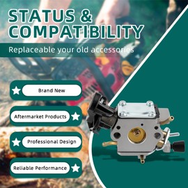 AUTOKAY 506450401 Carburetor Fits for Husqvarna 445 450 445E 450E 445 II Chainsaw Parts Replace C1M-EL37B 523055201 with Maintenance Kit
