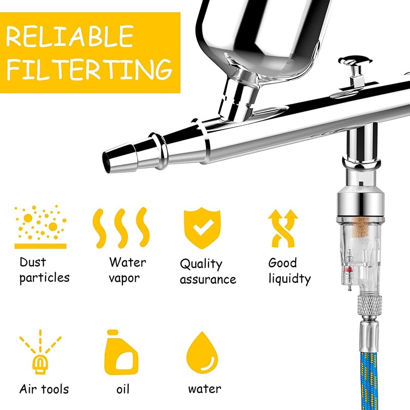 HUBEST New Professional 0.2mm/0.3mm/0.5mm Dual Action Airbrush Kit Spray Paint