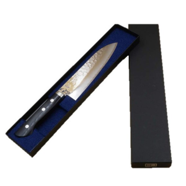 Sensuke VG1 Knife Echizen Uchimono 6.5 inches (165 mm), Black Plywood Handle, Hammamuchi (Santoku Knife, 6.5 inches (165 mm)