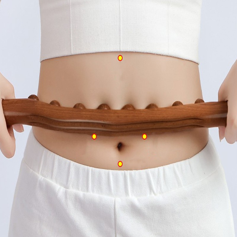 Wooden Scraping Stick Cellulite Removal Lymphatic Drainage 10 Beads Gua