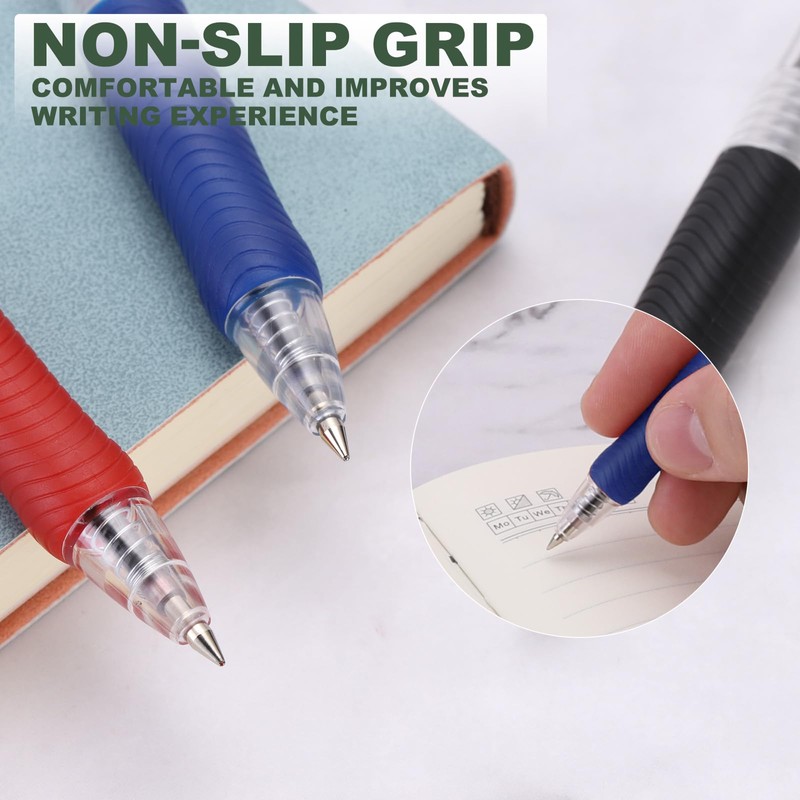 M&G Ballpoint Pen 0.5mm, 12pcs Retractable Fine Point Blue Ink