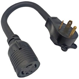 Fullsky FC-TTL431 NEMA TT-30P to L14-30R 3 Prong to 4 Prong generator adapter cord Male TT-30P to Female L14-30 Receptacle 30A 125V Output 125V