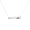 'Best Friends' Horizontal Bar Necklace, Silver Tone Engraved Pendant (Stainless
