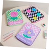 CAXUSD Cartoon Checkerboard Tablet Case Elegant Pu Storage Pouch for