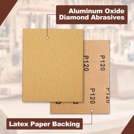 SPEEDWOX 1/4 Sheet Sandpaper Sheets 25PCS Premium Sand Paper 120 Grit Sanding Sheets 5.5" x 4.5" Sandpaper for Wood Metal Automotive Furniture Woodworking Clip-On, Hand Sanding Blocks