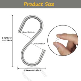 CUTEABC Mini Silver S Hooks,0.55 Inch S Hooks for Hanging,120 Pieces Small Ornament Hooks,Small S Hook Connectors Silver Metal S Wire Hook Kits for Jewelry Tree Tags Crafts DIY Hanger Ornament Hook