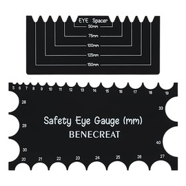 BENECREAT 2Pcs Acrylic Safety Eyes Insertion Tool, 5~40mm Diameter Black Doll Safety Eye Ruler Crochet Tool for DIY Craft, Plush Bear Eye Installation, Doll Making