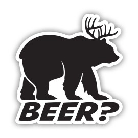 Darkside Ltd Bear Plus Deer Equals Beer Sticker Decal - Weatherproof - 2" x 2.06"