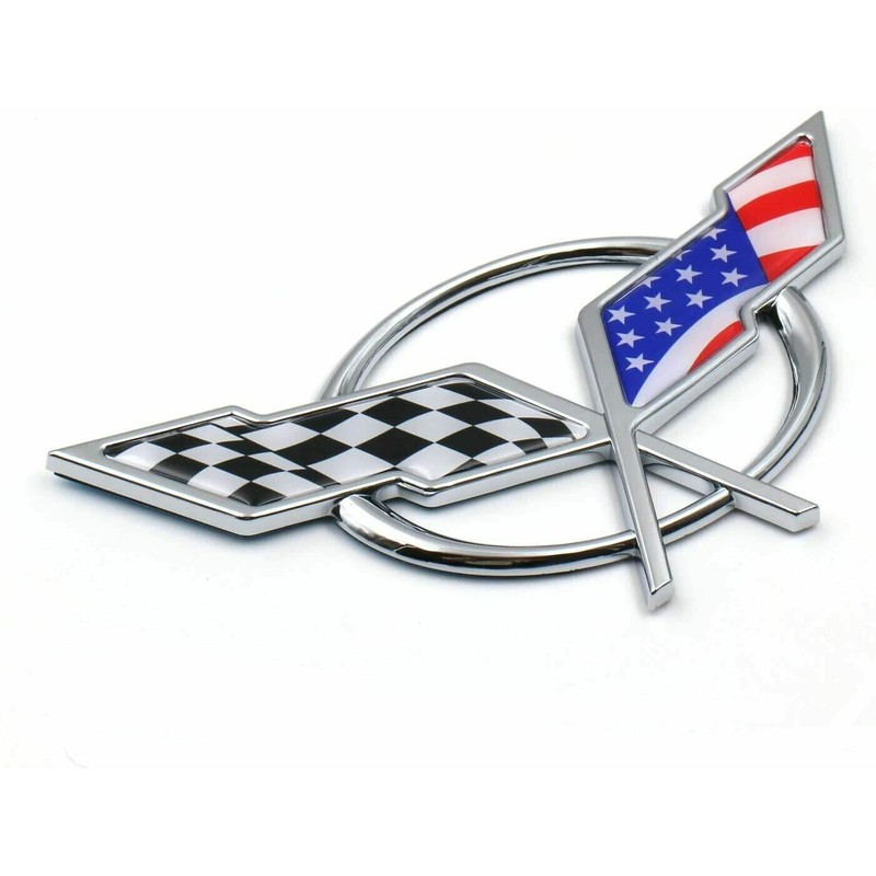 Rear Deck Lid Cross Flags Emblem Car Badge Nameplate Replacement