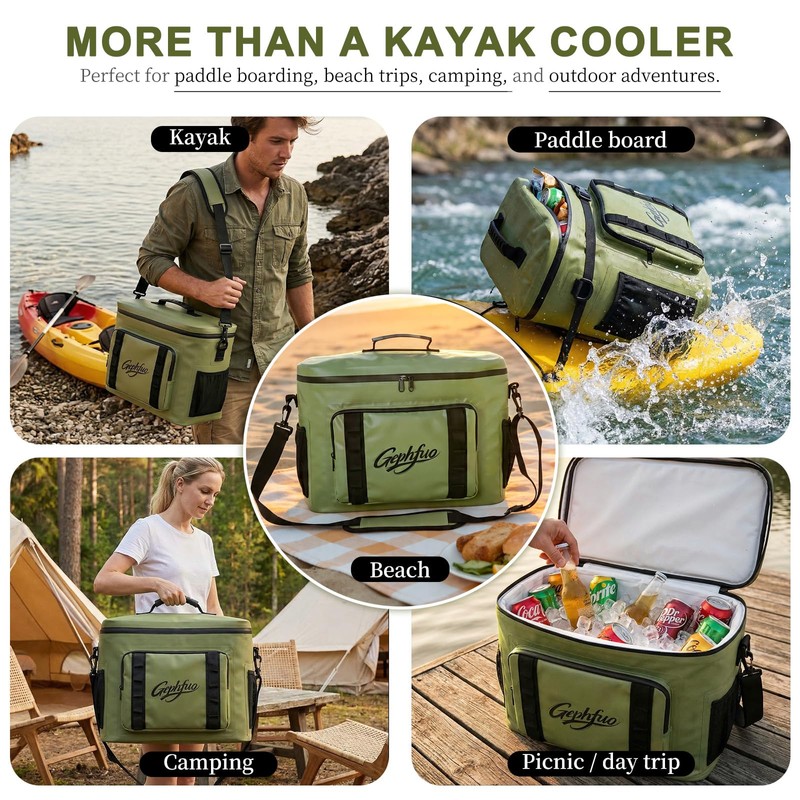 Modoker Kayak Cooler Bag, Waterproof Insulated Soft Cooler, Large Capacity
