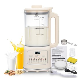 8 in 1 Nut Milk Maker Blender, 40oz Soy Milk Maker, 12H Keep Warm, Self-Clean & Boil Water, Countertop Blender, Homemade Soy, Almond, Oat, Coconut, Pl