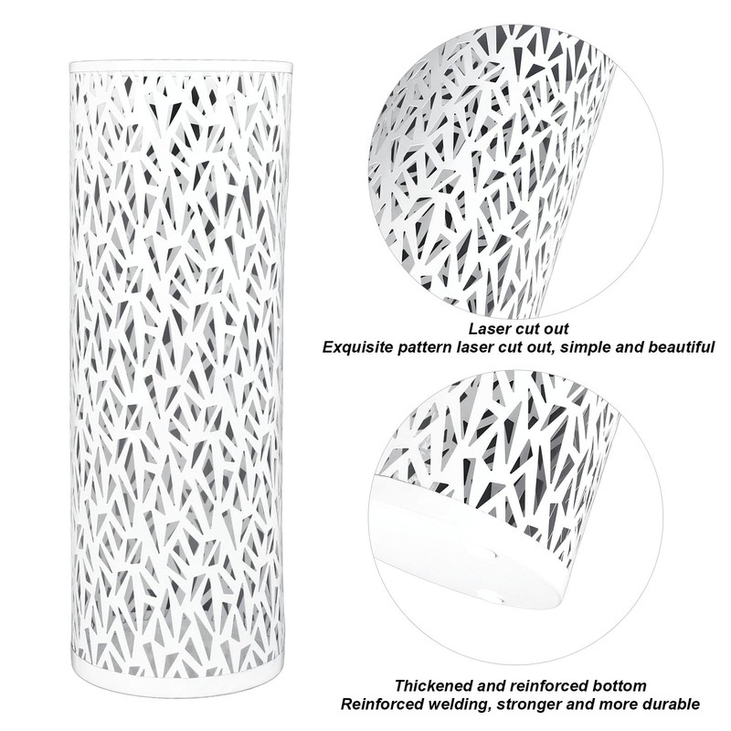 Metal Round Umbrella Stand, Hollow Design, Premium Craftsmanship, Compact Design,