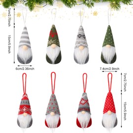 Christmas Ornaments Christmas Tree Hanging Gnomes Ornaments Handmade Swedish Tomte Decorations Plush Scandinavian Santa Elf Hanging Dolls for Christmas Holiday Party Decorations(8 Pieces)