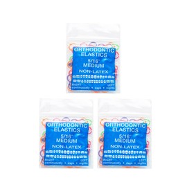 JMU Orthodontic Elastics 5/16 Medium, 300 Pack, Neon, Orthodontic Rubber Bands Latex Free Intraoral Elastic Bands Made in USA