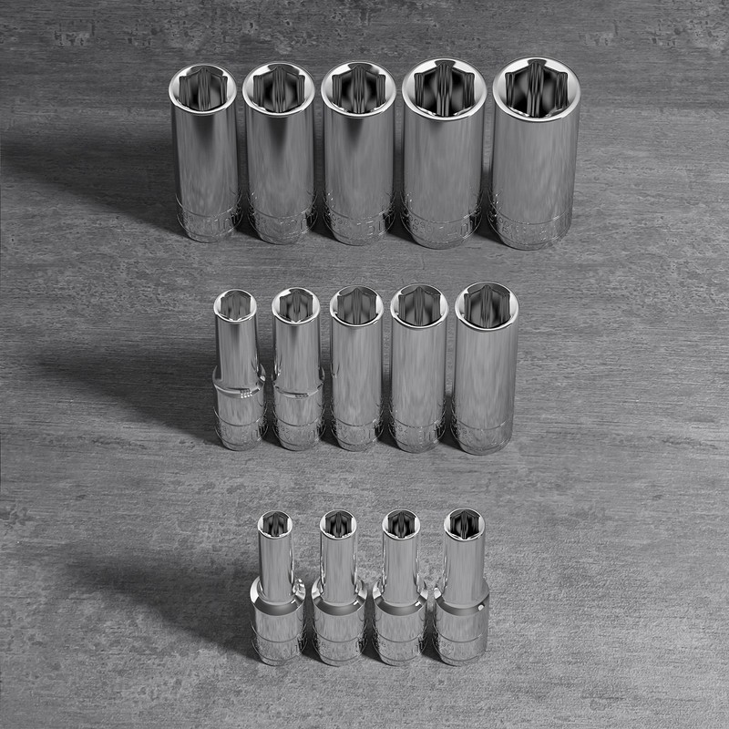 Olsa Tools Metric Socket Set (14pc) | 1/4-Inch Drive |