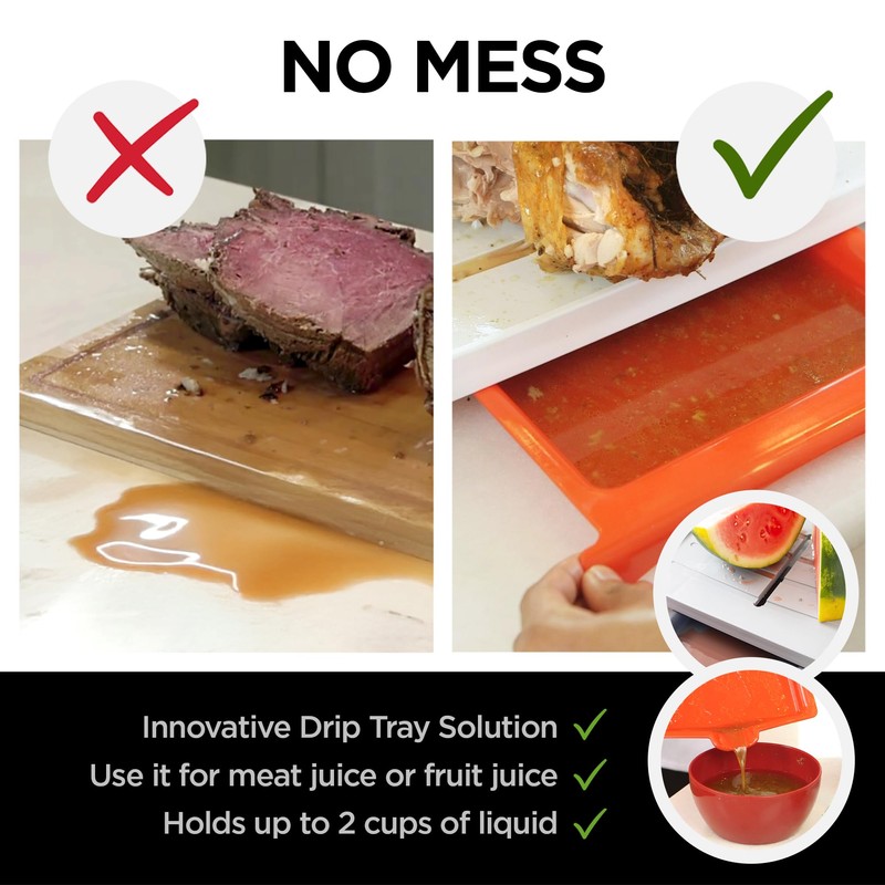 KARVING KING Bundle: BPA Free Large Plastic Meat Cutting Board