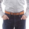 JINSELF Men's Genuine Leather Belt, Auto-lock, Buckle, Stepless, No Holes,